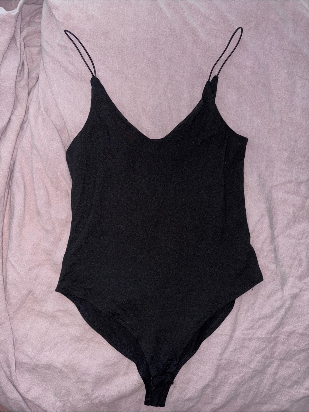 Black Spaghetti Strap Bodysuit
